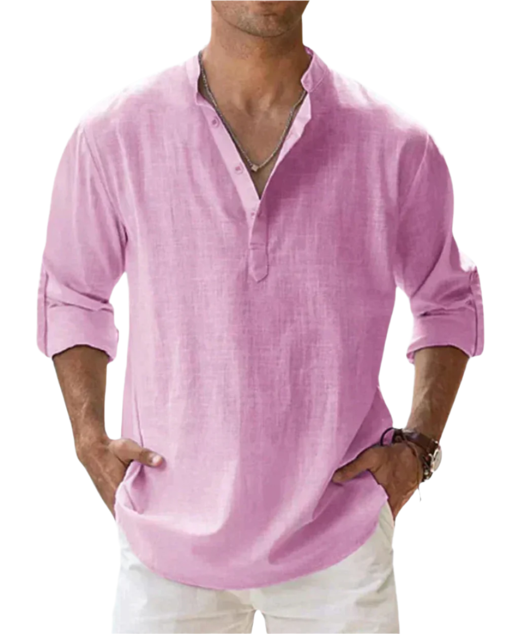 Chemise en coton à coupe ajustée pour homme, look classique et élégant