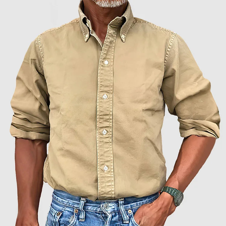 Chemise à manches longues anti-plis pour homme, coupe tailleur élégante