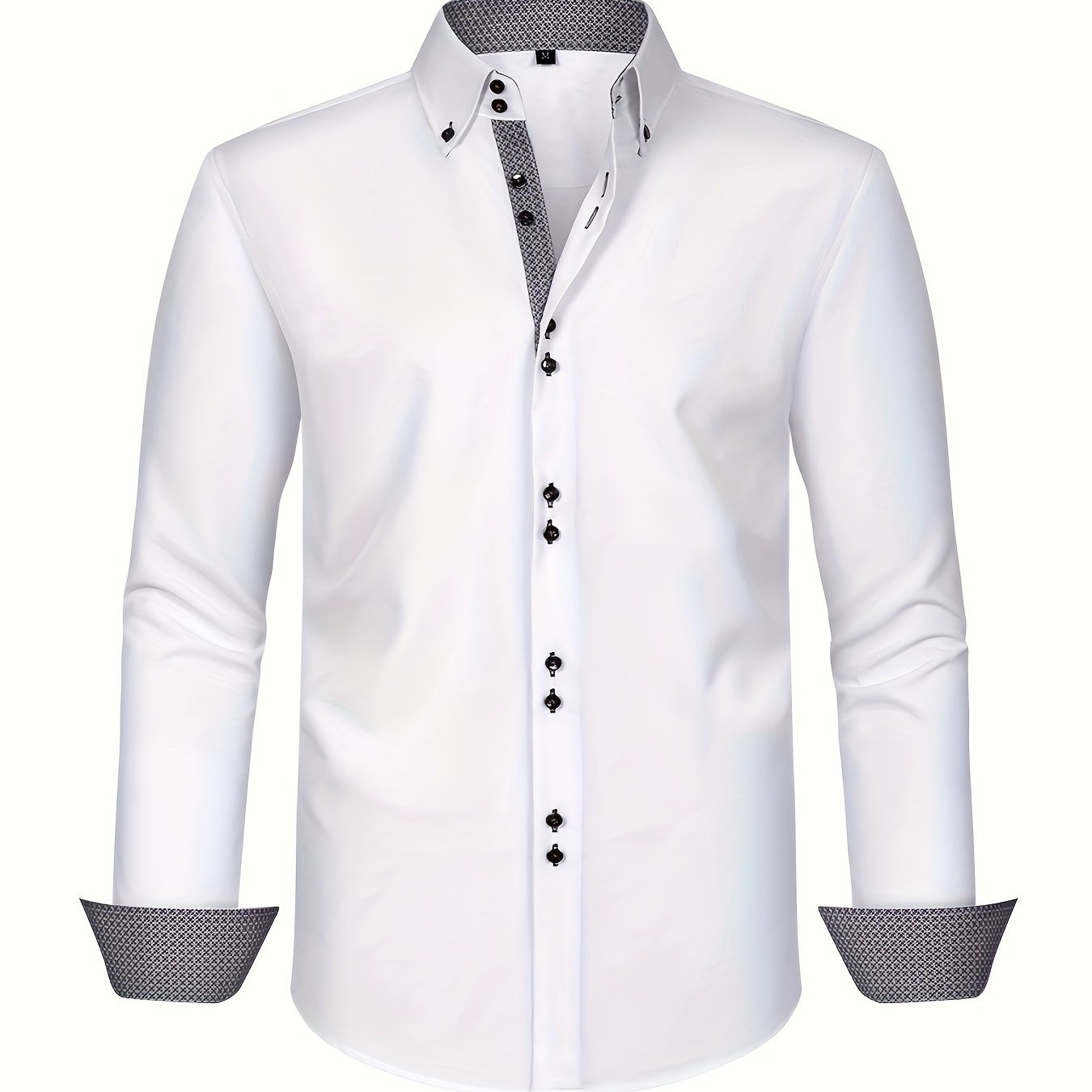 Chemise élégante pour homme légère avec poignets contrastés et coupe régulière
