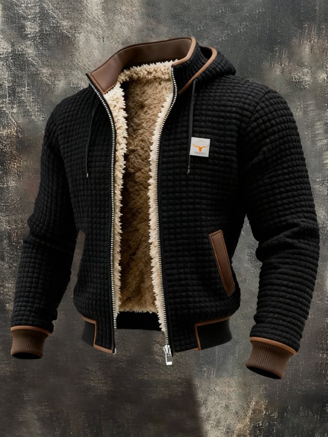 Veste thermique matelassée pour homme aux lignes épurées, doublure chaude et coupe structurée
