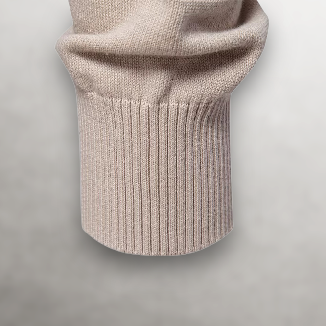 Pull col rond en coton coupe slim pour homme avec col, poignets et ourlet côtelés