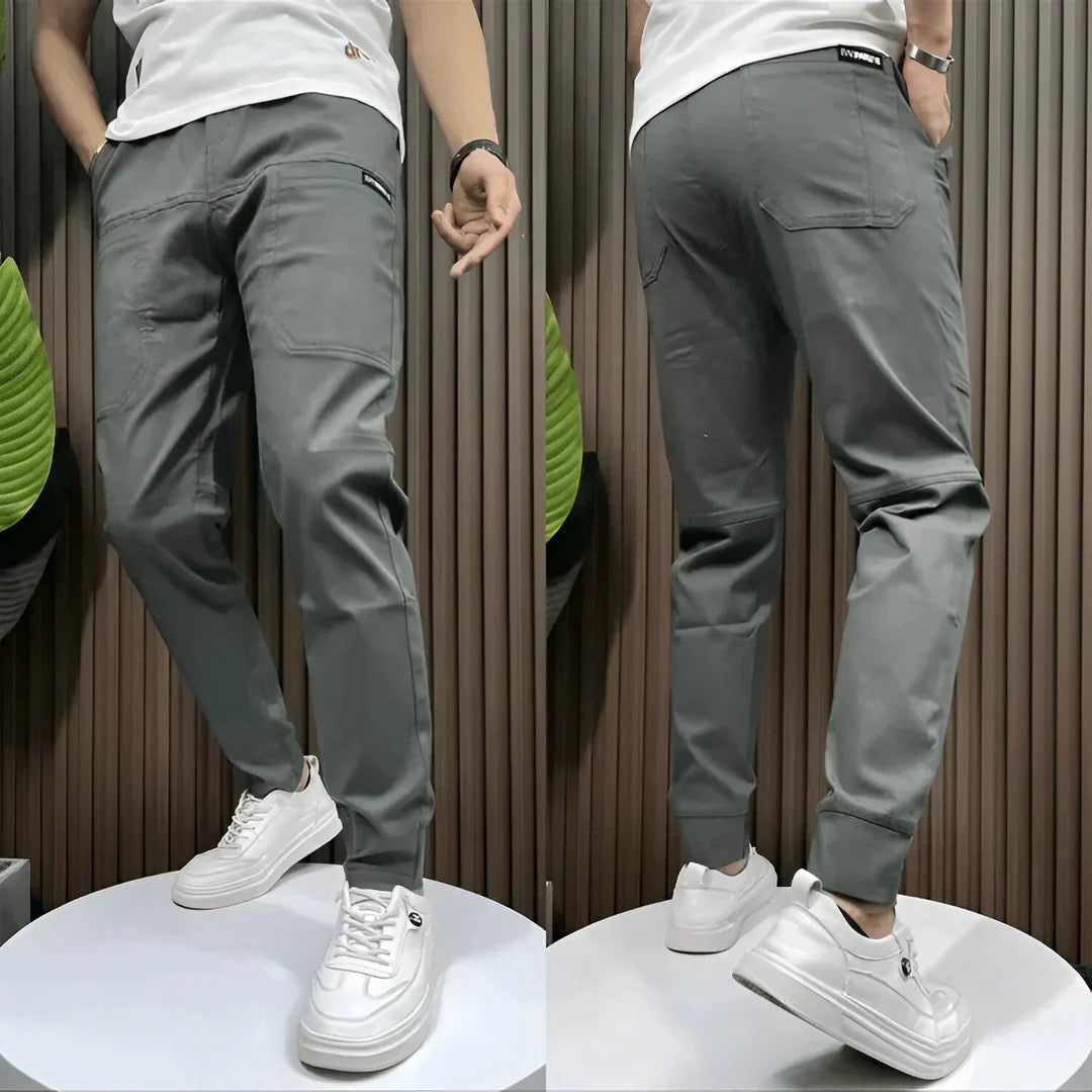 Pantalon cargo stretch pour homme, coupe moderne, disponible en plusieurs coloris