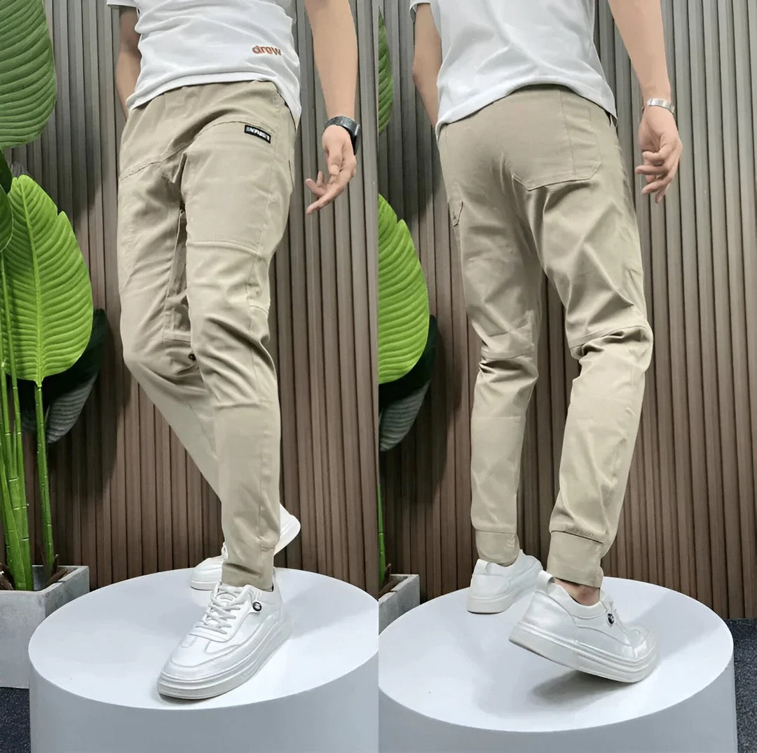 Pantalon cargo stretch pour homme, coupe moderne, disponible en plusieurs coloris