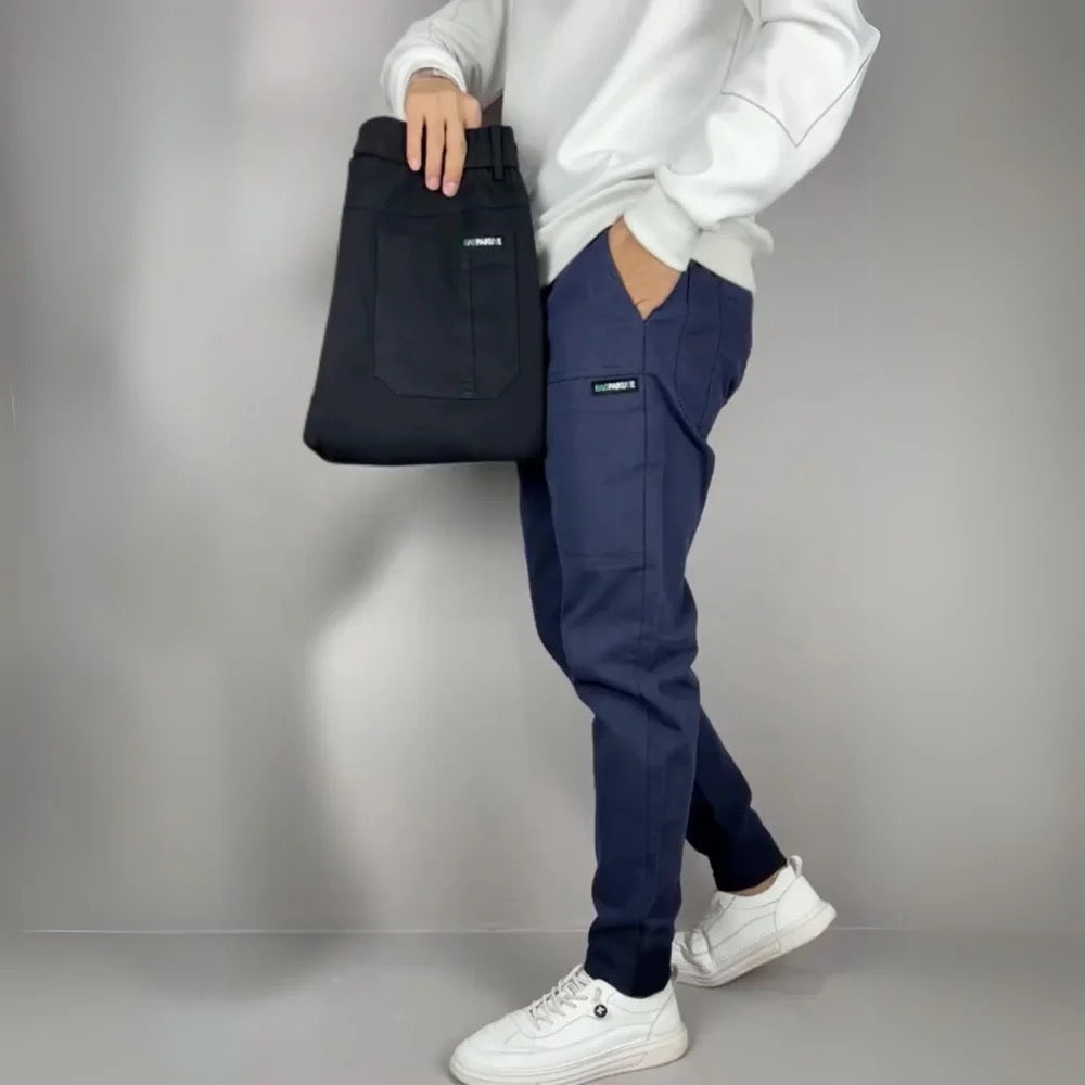 Pantalon cargo stretch pour homme, coupe moderne, disponible en plusieurs coloris