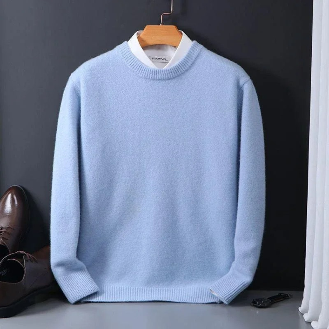 Pull en cachemire pour homme à coupe regular, disponible en plusieurs coloris