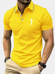 Chemise d'été imprimée pour homme à col classique et fermeture à boutons