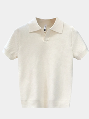 Polo en maille à col classique et coupe ajustée pour homme
