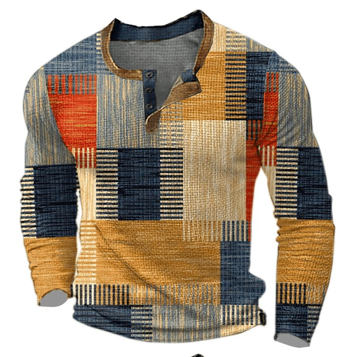 Chemise à manches longues pour homme à coupe ajustée et encolure nette