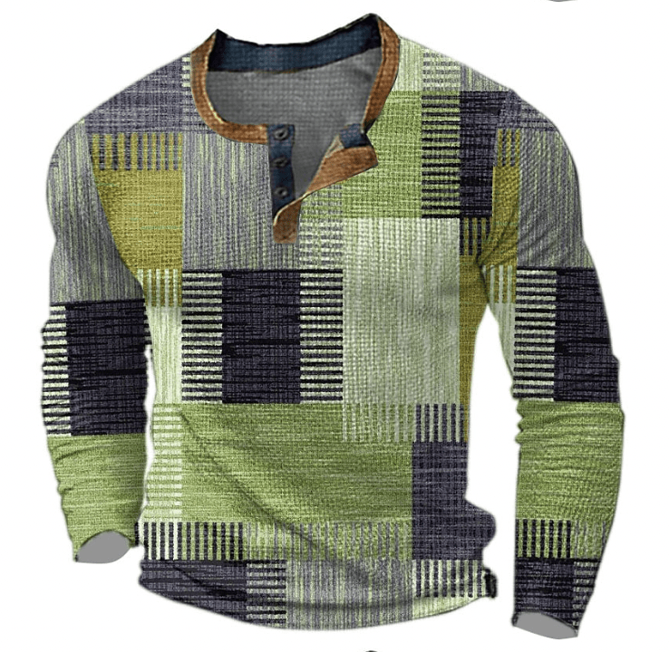 Chemise à manches longues pour homme à coupe ajustée et encolure nette