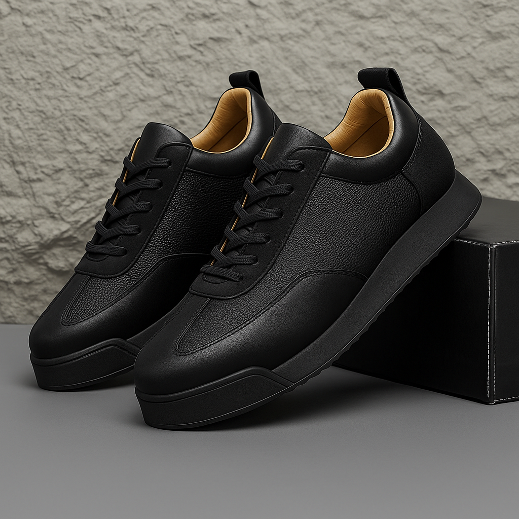 Chaussures en cuir véritable pour homme à couture main, en marron et noir