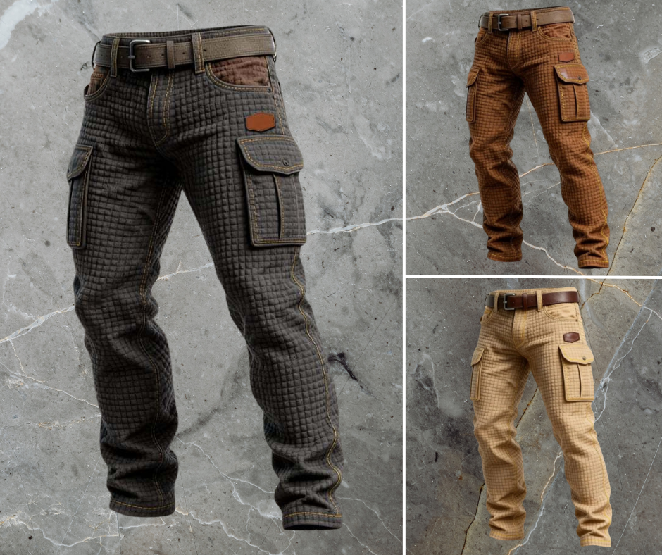 Pantalon cargo renforcé pour homme à coupe ajustée avec poches latérales