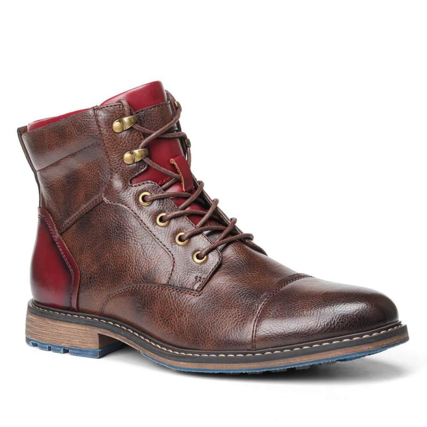 Bottines Oxford en cuir marron pour homme, finition élégante