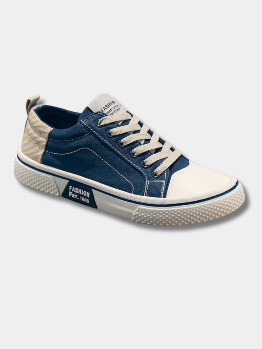 Baskets basses en toile pour homme à lacets, profil bas et design épuré