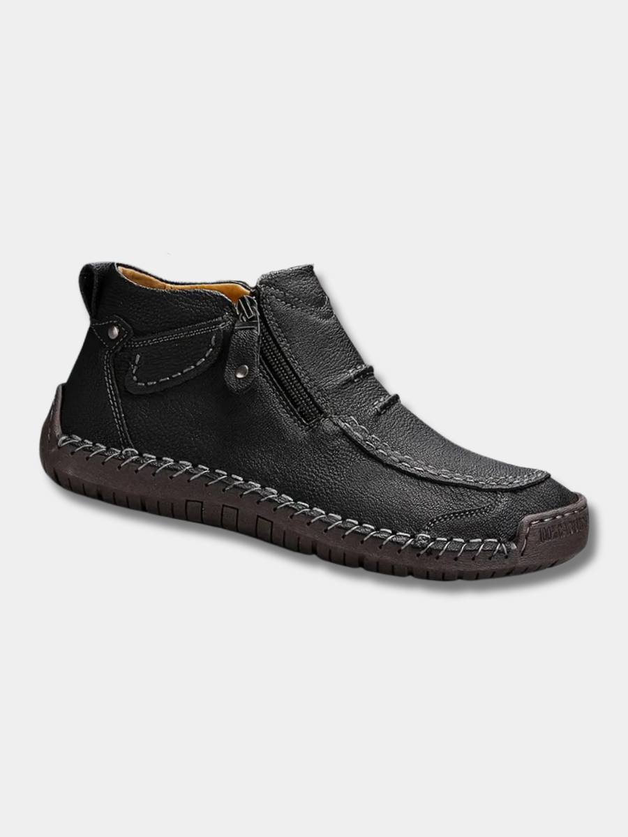 Chaussures ergonomiques pour homme avec fermeture éclair latérale et soutien orthopédique