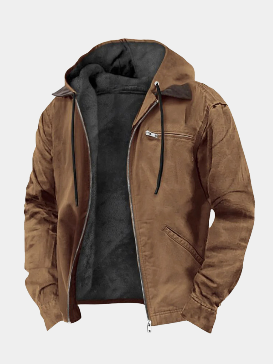 Manteau d'hiver pour homme à coupe ajustée avec doublure intérieure douce