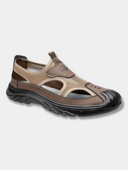 Sandales orthopédiques pour homme à semelle respirante en marron, gris et noir