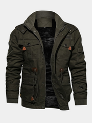 Veste utilitaire multi-poches pour homme avec cordon de serrage à la taille