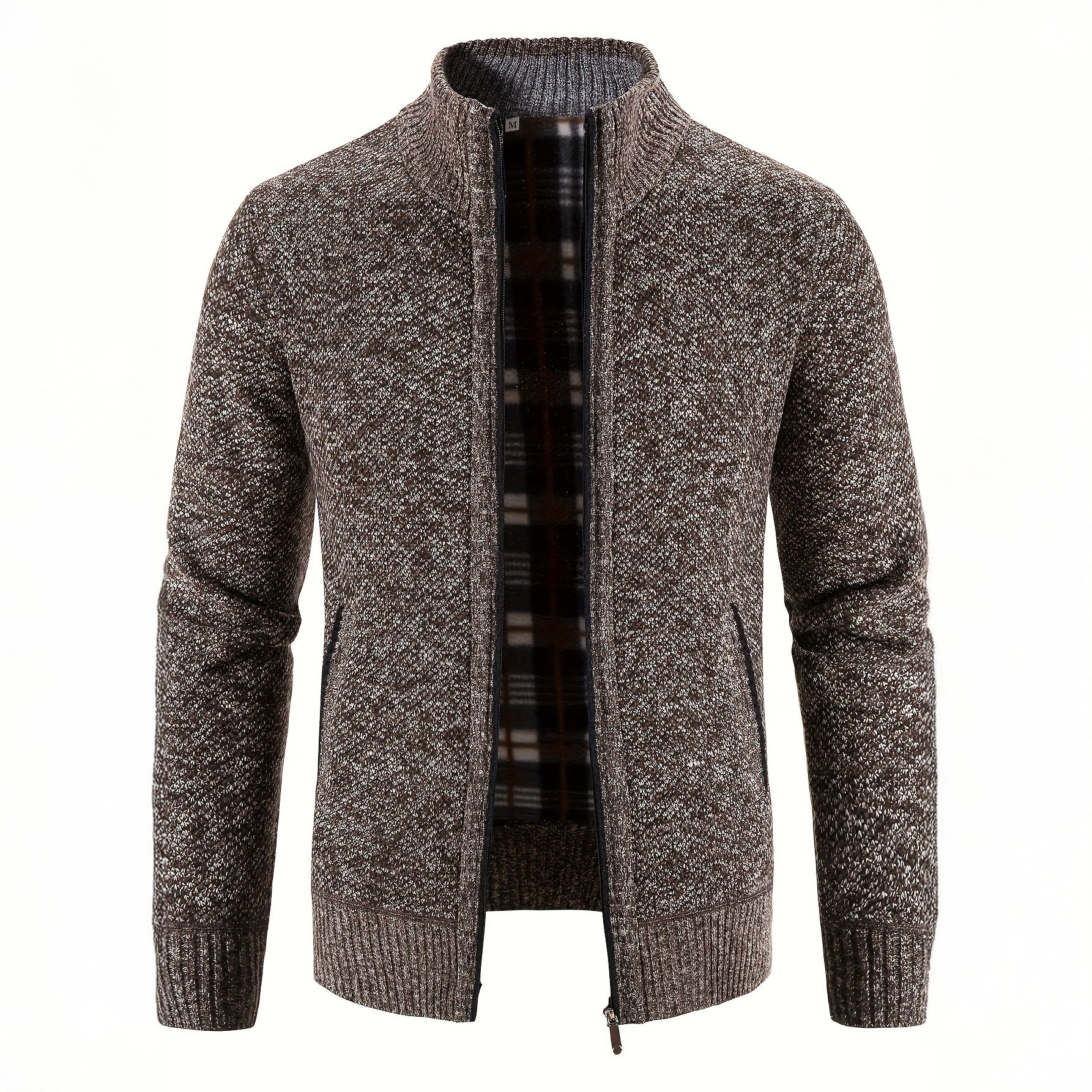 Gilet zippé pour homme en maille structurée, coupe slim fit avec bords en côtes