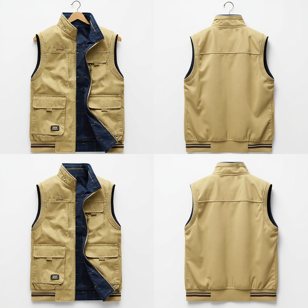 Gilet en coton pour homme aux épaules sculptées et bords côtelés contrastés