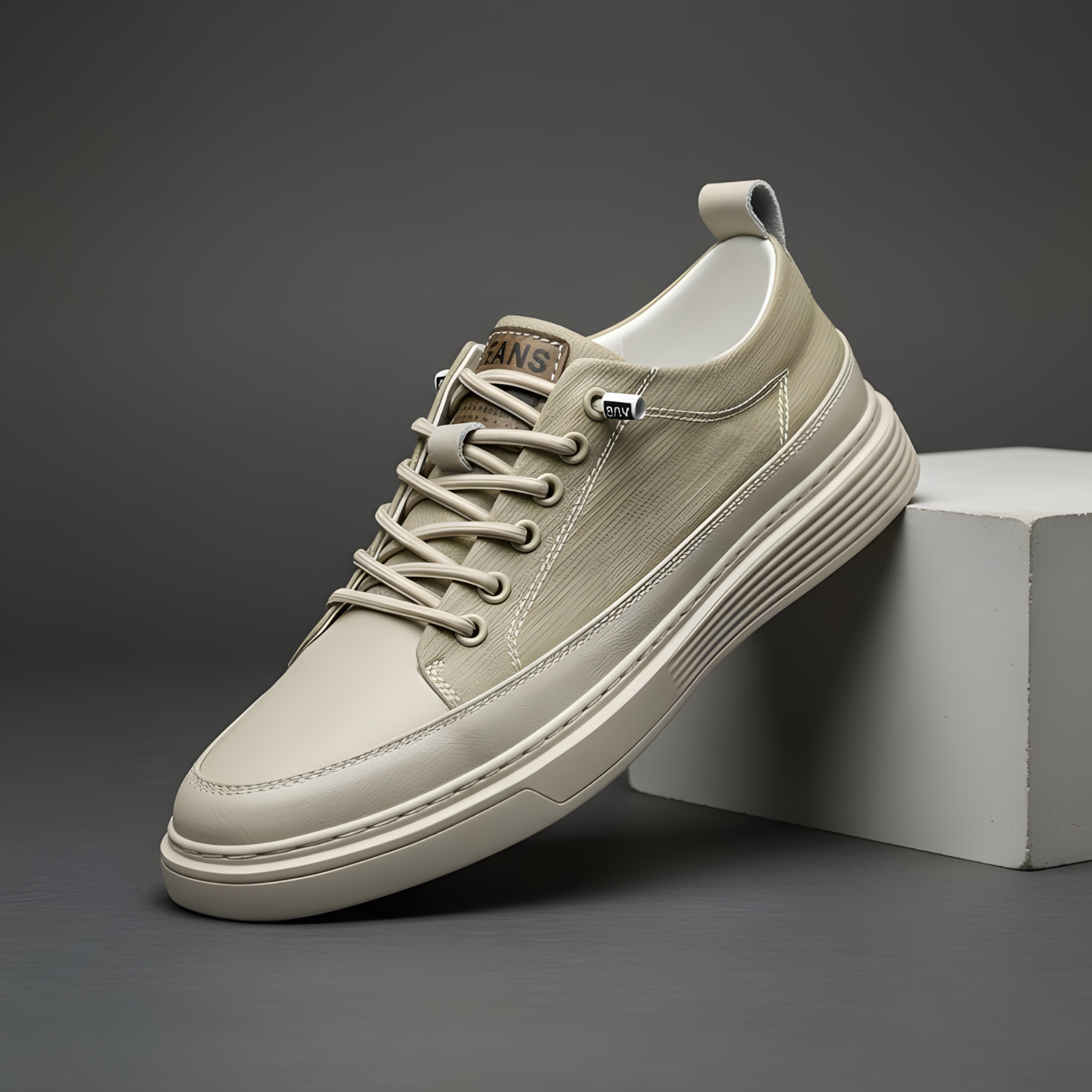 Baskets en cuir de veau pour homme au design épuré et à la finition brillante