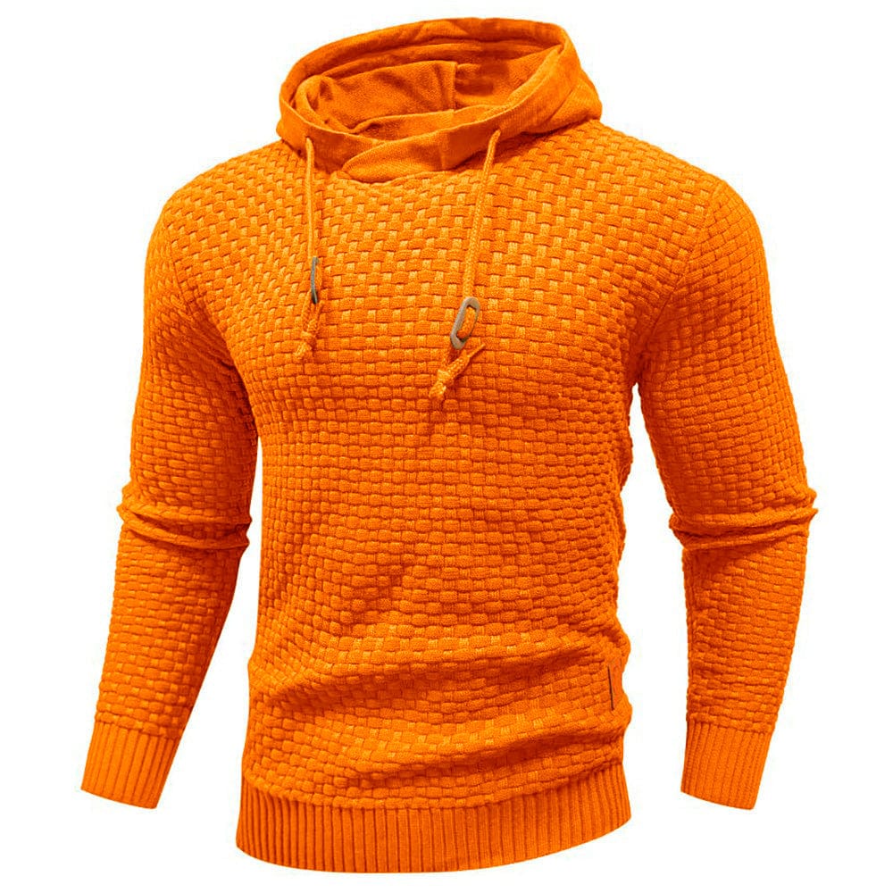 Sweat à capuche en laine pour homme, coupe confort avec manches longues