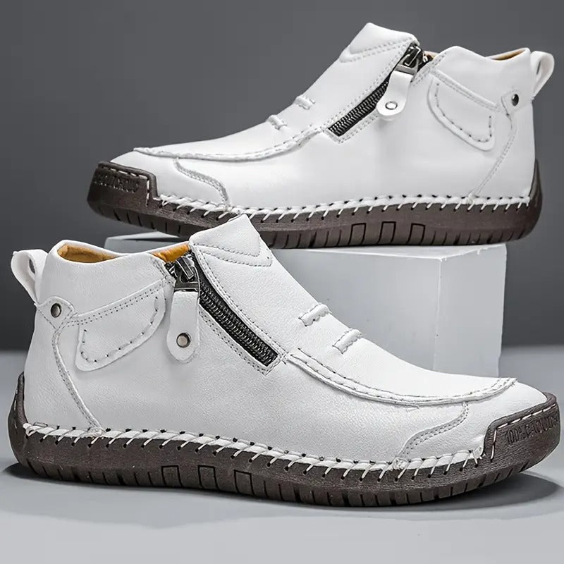 Chaussures ergonomiques pour homme avec fermeture éclair latérale et soutien orthopédique