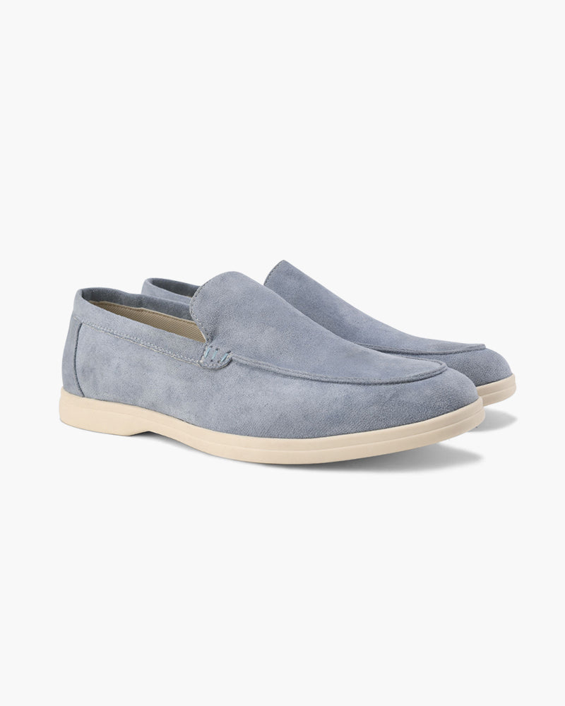Mocassins en cuir suédé pour homme avec semelle antidérapante et finition artisanale