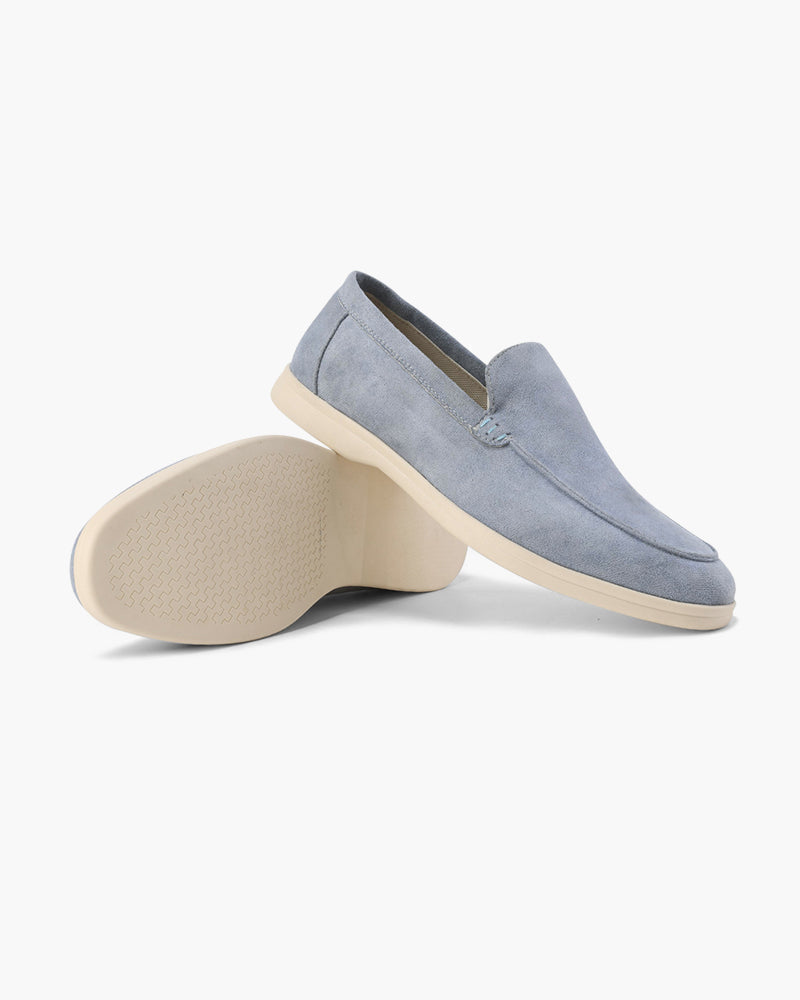 Mocassins en cuir suédé pour homme avec semelle antidérapante et finition artisanale
