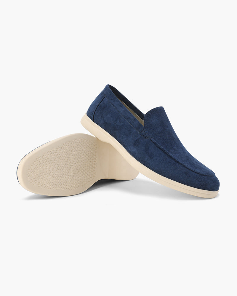 Mocassins en cuir suédé pour homme avec semelle antidérapante et finition artisanale