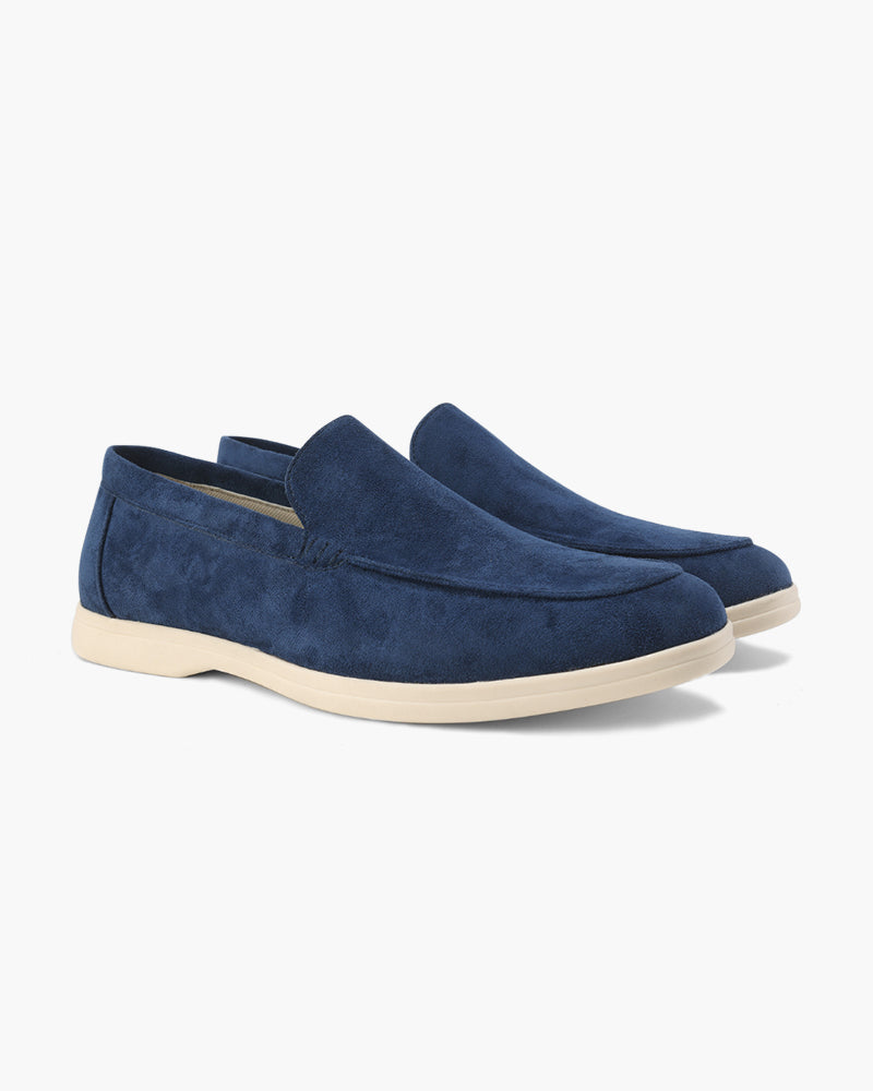 Mocassins en cuir suédé pour homme avec semelle antidérapante et finition artisanale