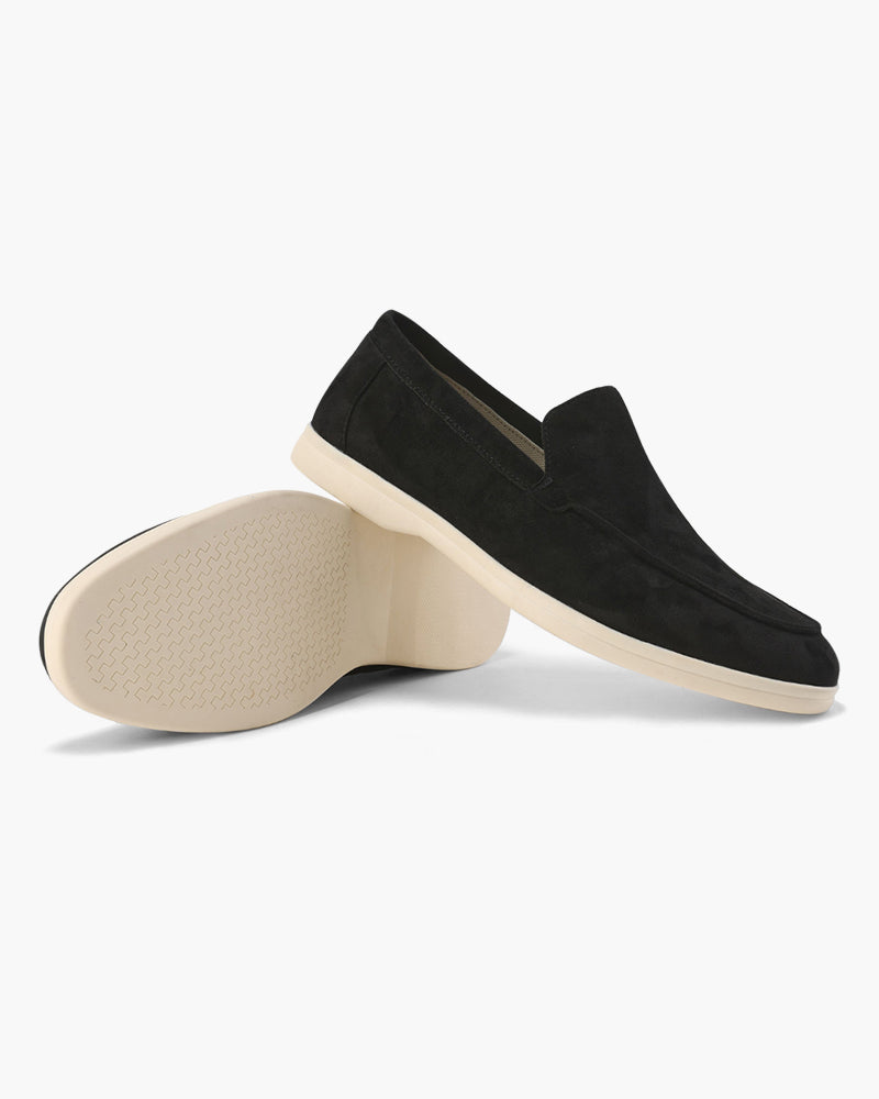 Mocassins en cuir suédé pour homme avec semelle antidérapante et finition artisanale