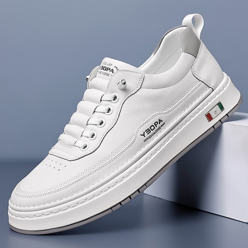 Sneakers en cuir texturé pour homme à silhouette élégante et semelle amortissante