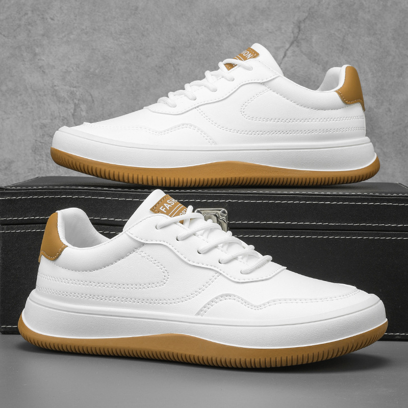 Baskets en cuir véritable pour homme disponibles en blanc et noir