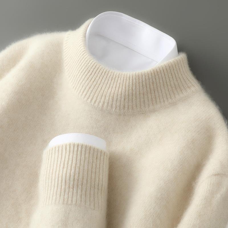 Pull en pur cachemire pour homme à coupe ajustée, disponible en plusieurs coloris