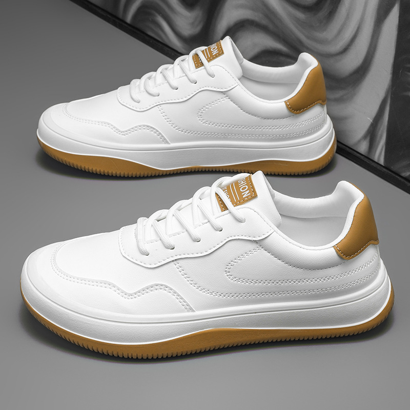Baskets en cuir véritable pour homme disponibles en blanc et noir