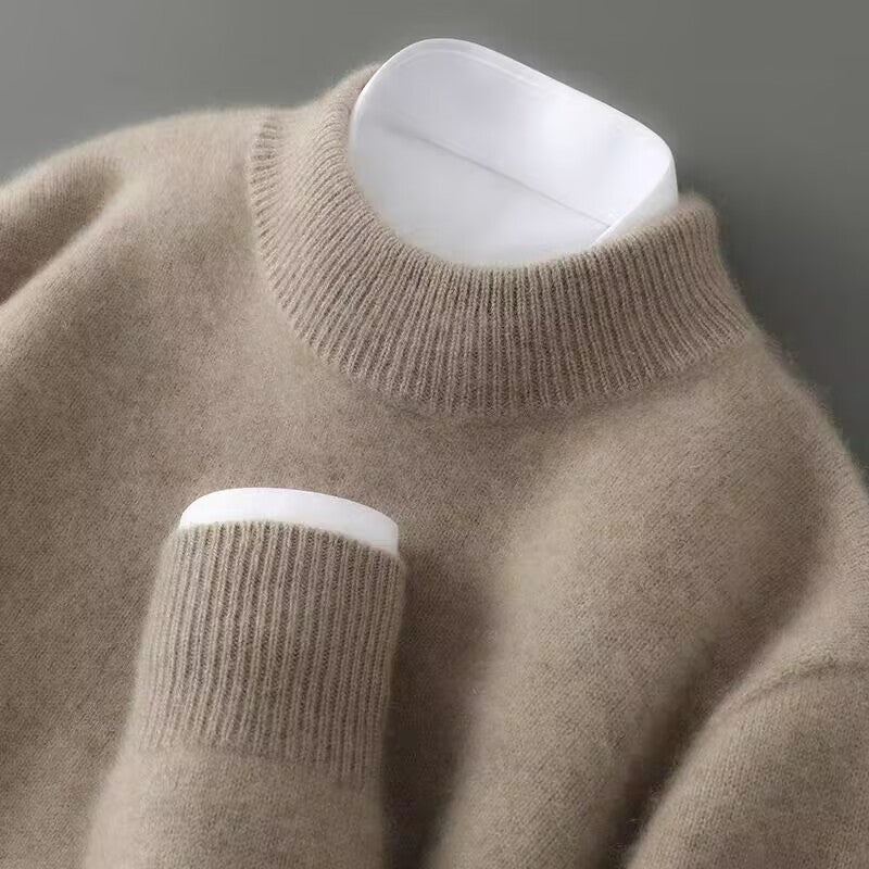 Pull en pur cachemire pour homme à coupe ajustée, disponible en plusieurs coloris
