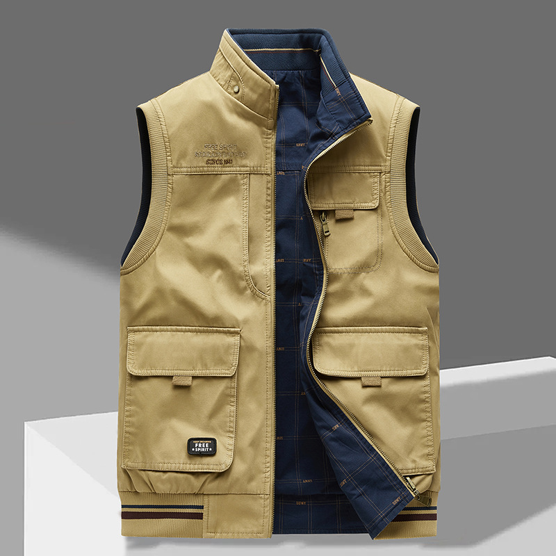 Gilet en coton pour homme aux épaules sculptées et bords côtelés contrastés