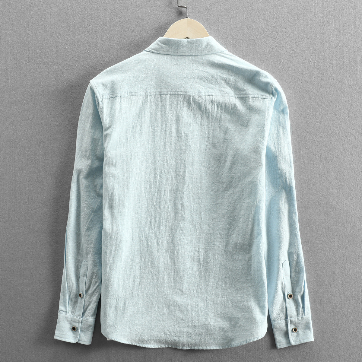 Chemise en lin et coton pour homme à boutons, coupe classique, disponible en plusieurs coloris