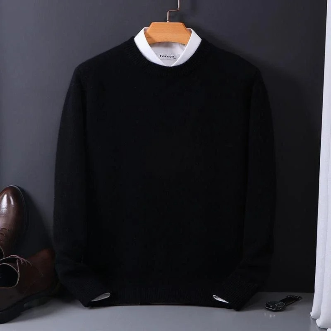 Pull en cachemire pour homme à coupe regular, disponible en plusieurs coloris