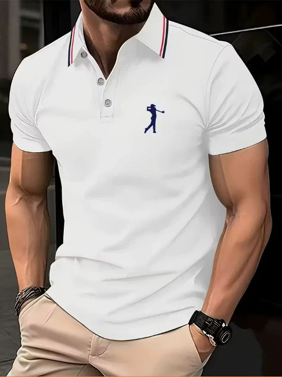 Chemise d'été imprimée pour homme à col classique et fermeture à boutons
