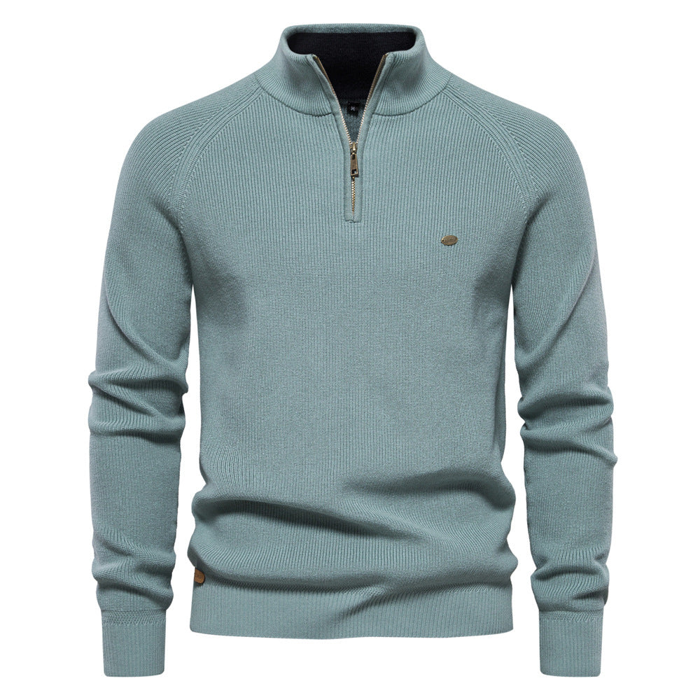 Pull automnal pour homme en mélange de coton au design intemporel