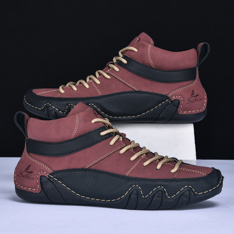 Chaussures classiques en cuir pleine fleur pour homme, finition lisse et semelle en caoutchouc
