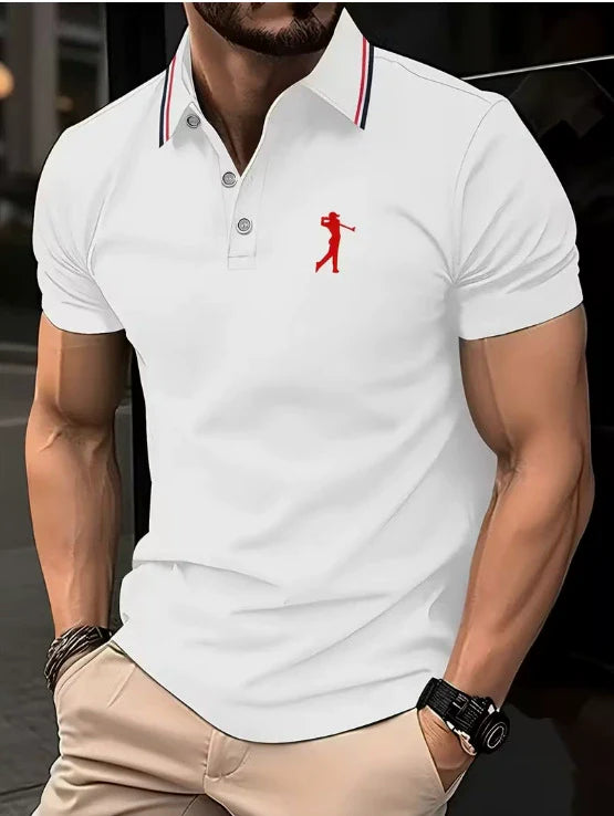 Chemise d'été imprimée pour homme à col classique et fermeture à boutons