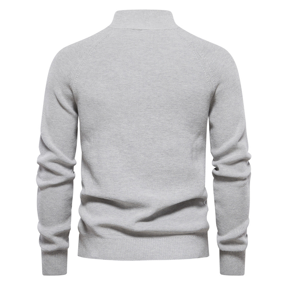 Pull automnal pour homme en mélange de coton au design intemporel