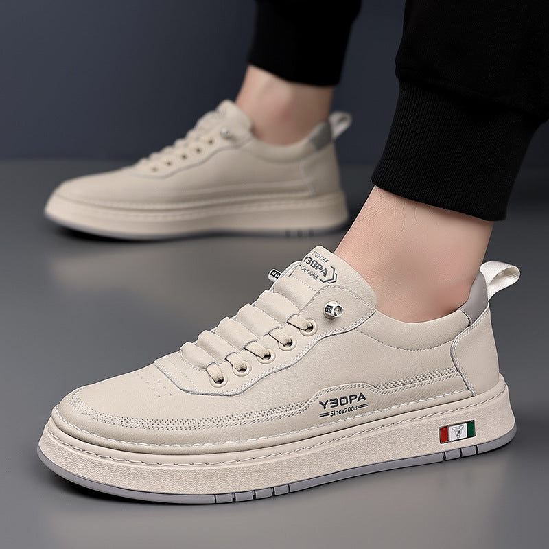 Sneakers en cuir texturé pour homme à silhouette élégante et semelle amortissante