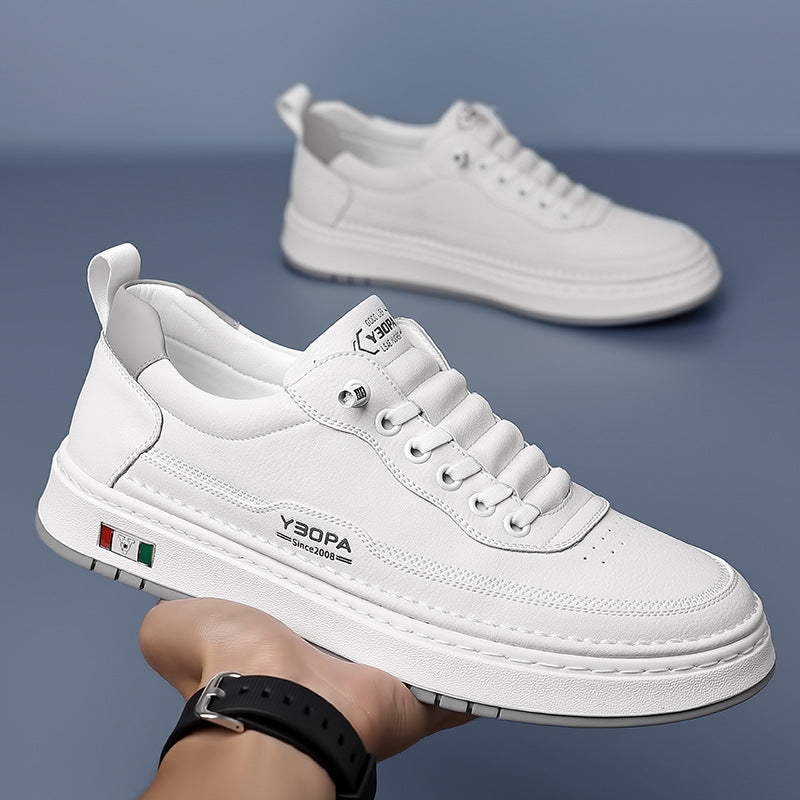 Sneakers en cuir texturé pour homme à silhouette élégante et semelle amortissante