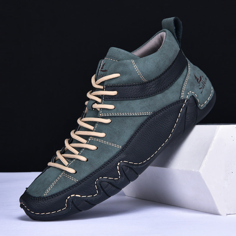 Chaussures classiques en cuir pleine fleur pour homme, finition lisse et semelle en caoutchouc