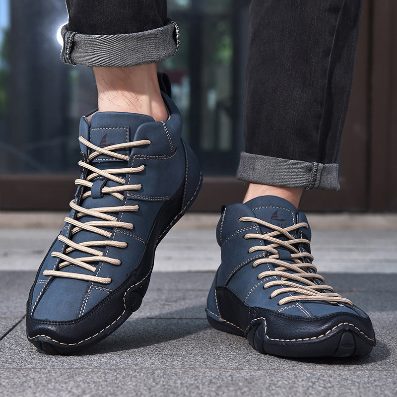 Chaussures classiques en cuir pleine fleur pour homme, finition lisse et semelle en caoutchouc