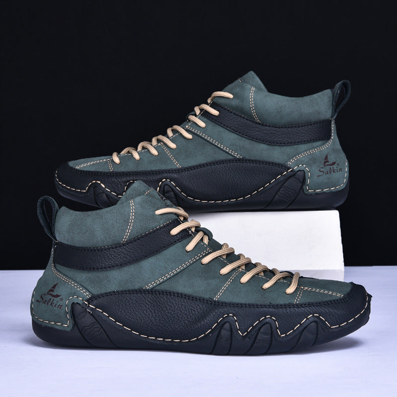 Chaussures classiques en cuir pleine fleur pour homme, finition lisse et semelle en caoutchouc