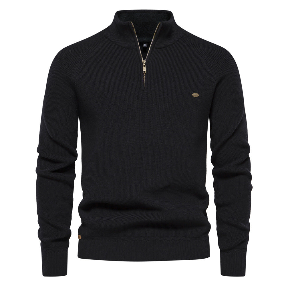 Pull automnal pour homme en mélange de coton au design intemporel